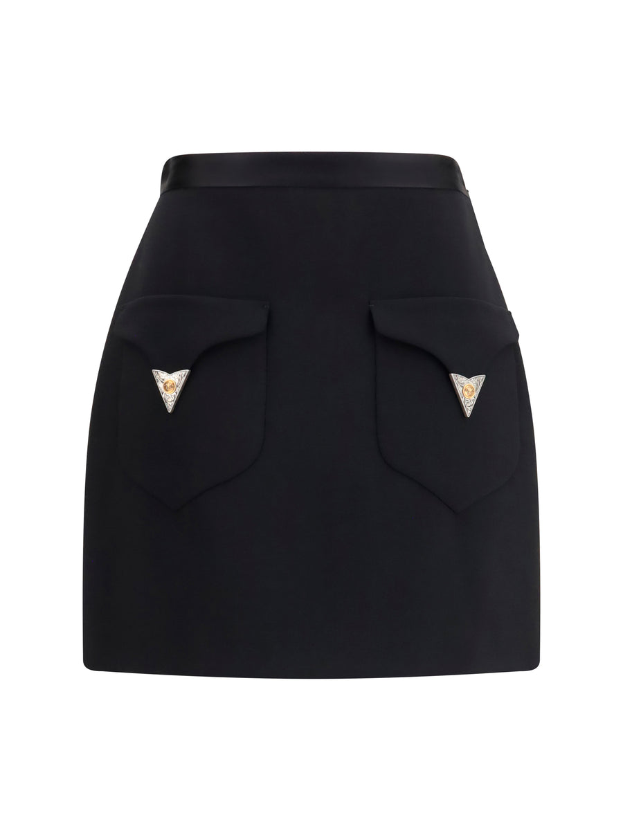Mini Skirt Wool Black Fleece (ovis Aries)