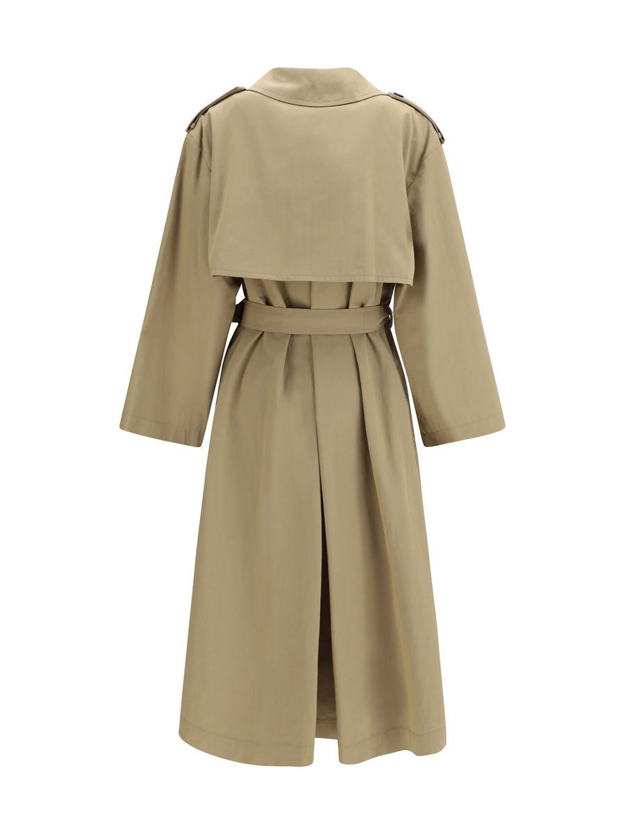 Trench Coat Oversized Hazelnut Cotton & Raincoats