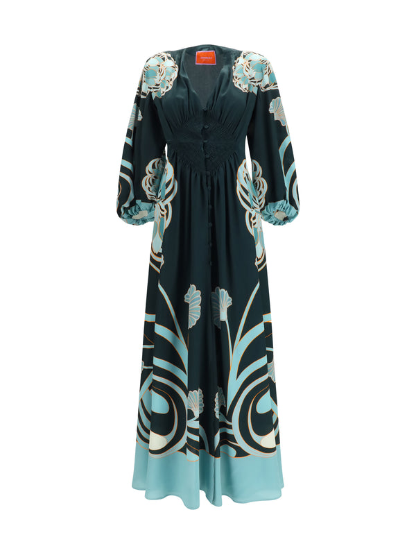 La Double J 100% silk dress in navy