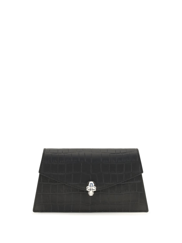 Alexander McQueen 100% calf leather (Bos Taurus) clutch in black