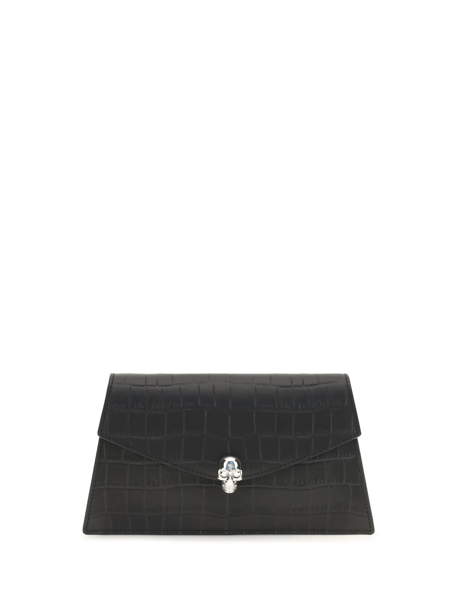 Alexander McQueen 100% calf leather (Bos Taurus) clutch in black