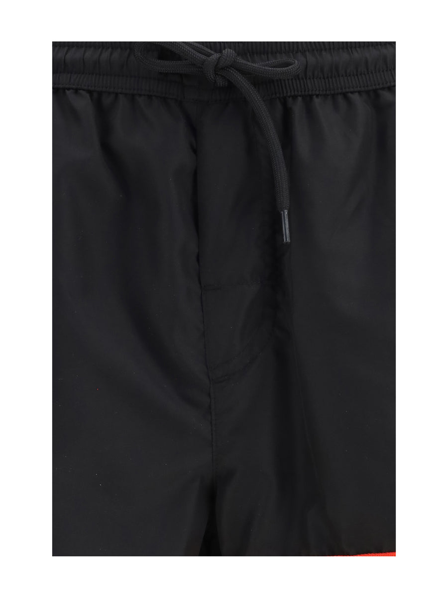 Swim Shorts Black-Red Black/red Nylon Beachwear