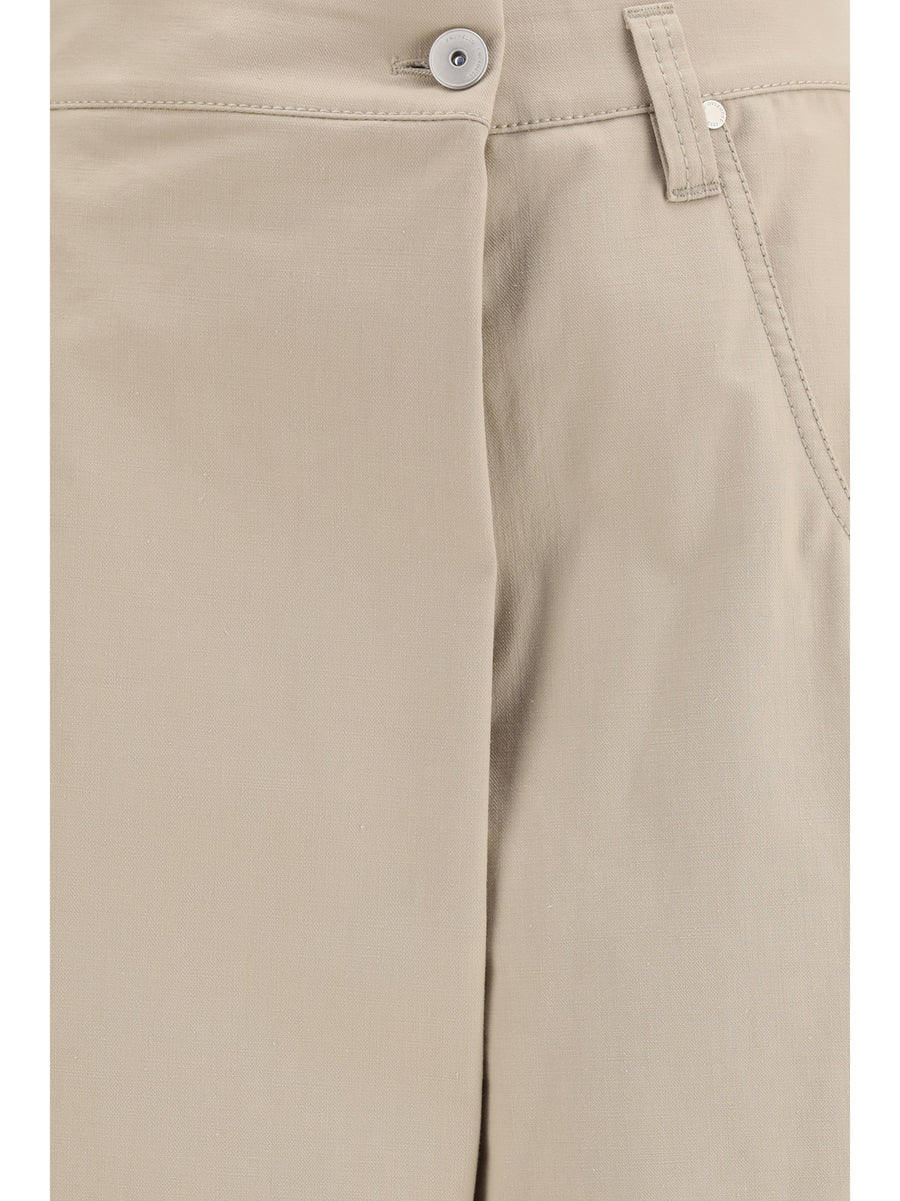 Cotton Loose Wrap Pants With Monili Sandshell Trousers