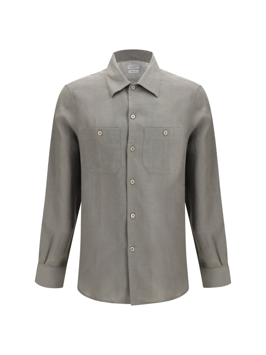 Brunello Cucinelli 100% Linen shirt in gray