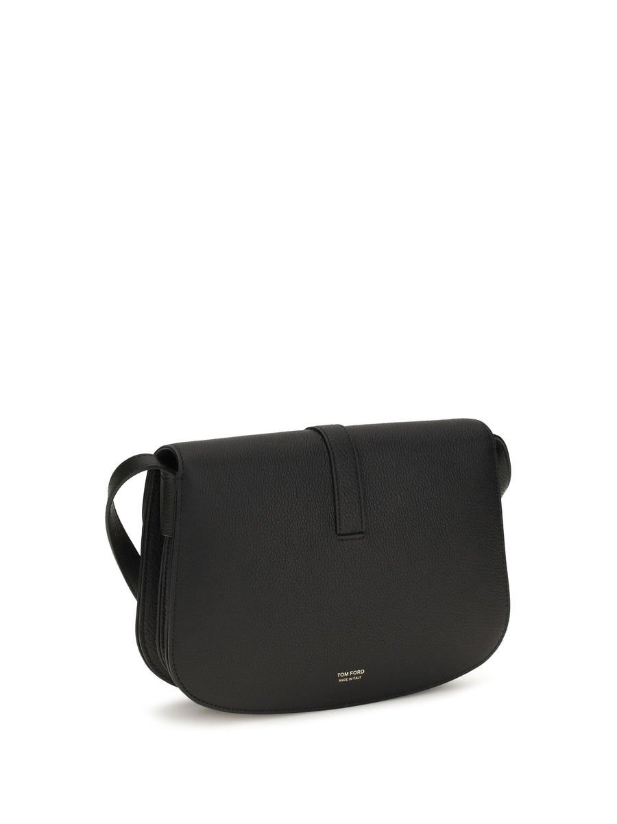 Crossbody Bag Black Leather Calf Shoulder