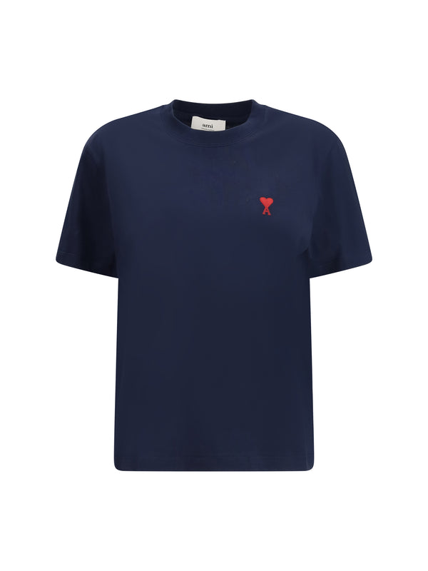 AMI Paris 100% cotton t-shirt in navy
