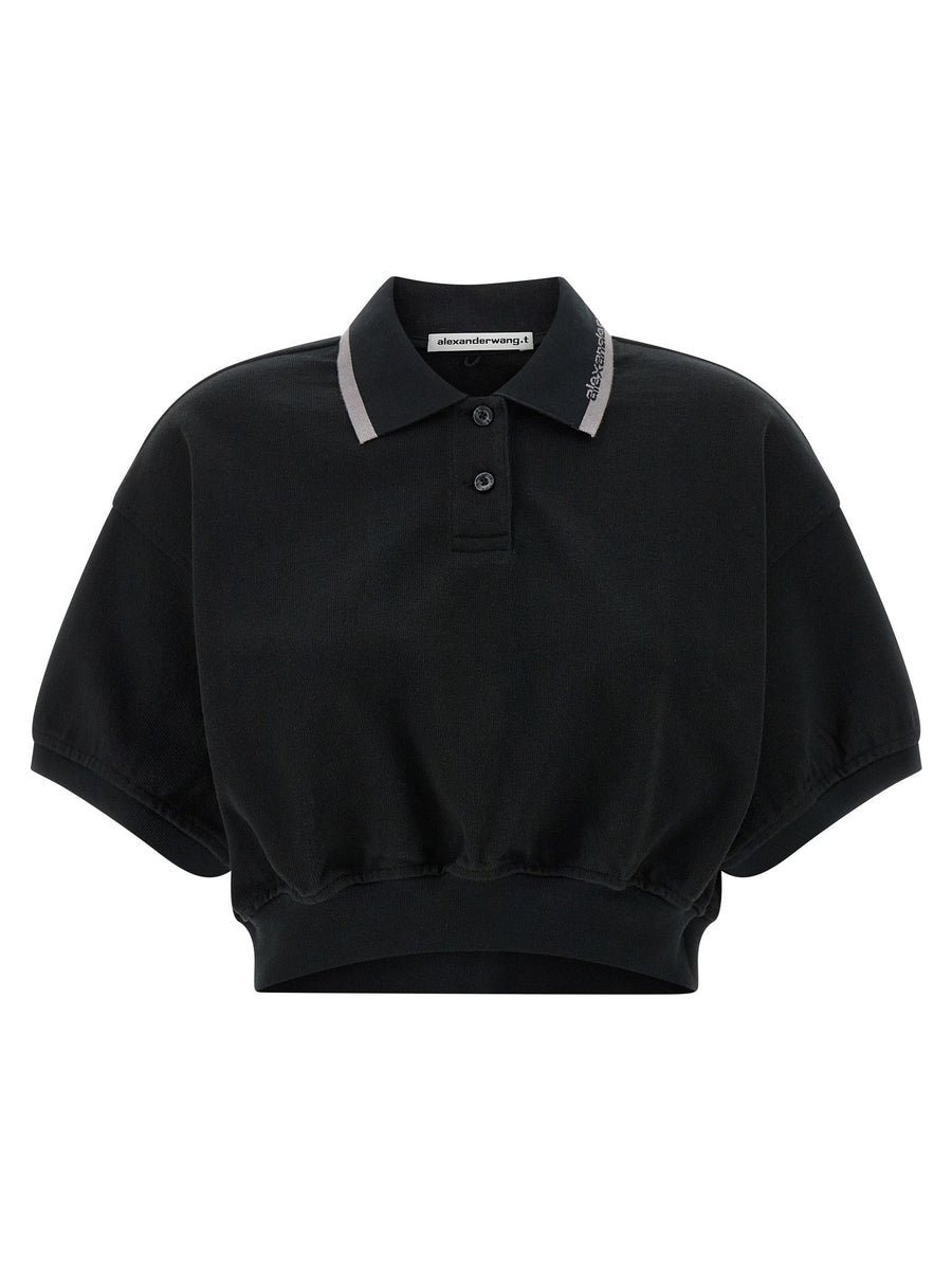 T By Alexander Wang Intarsia Collar Polo Shirt