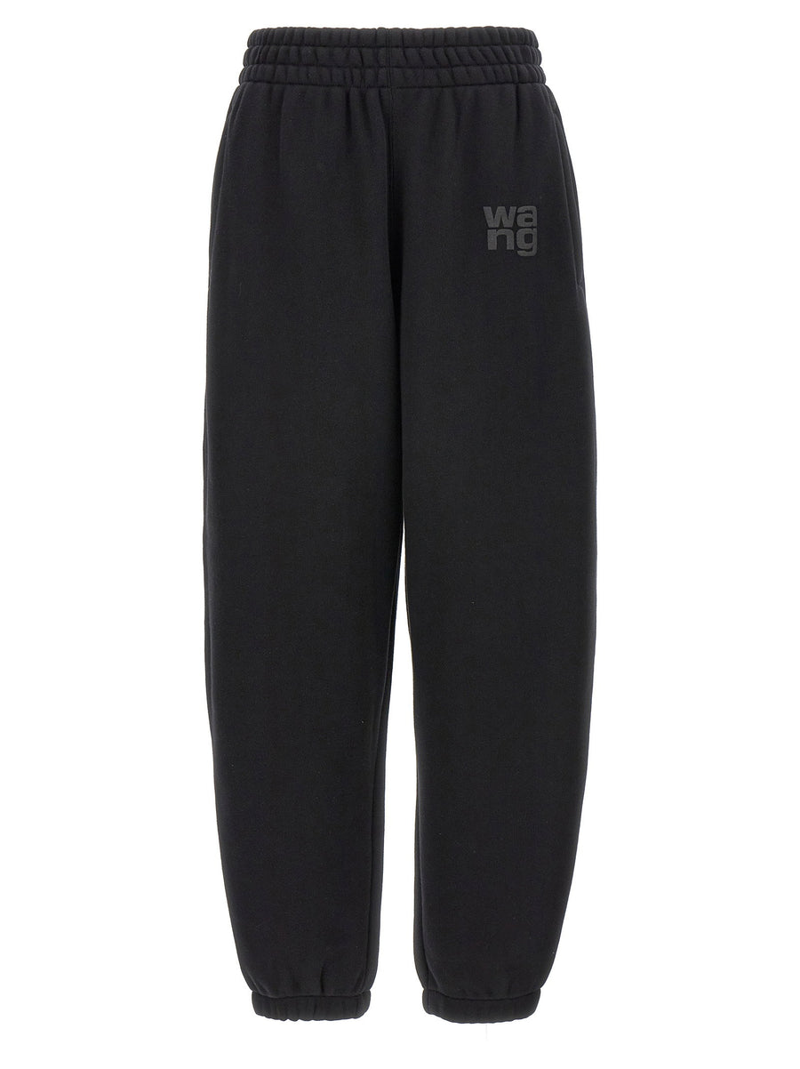T By Alexander Wang Essential Terry Cotton Blend Joggers — Black