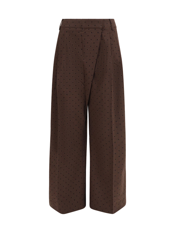 Ganni 64% recycled polyester trousers in brown