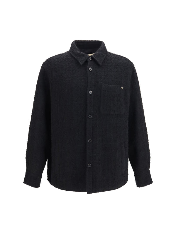 Valentino 46% Cotton; 29% Acrylic; 16% Merino Wool; 6% Polyester; 3% Polyamide jacket in black