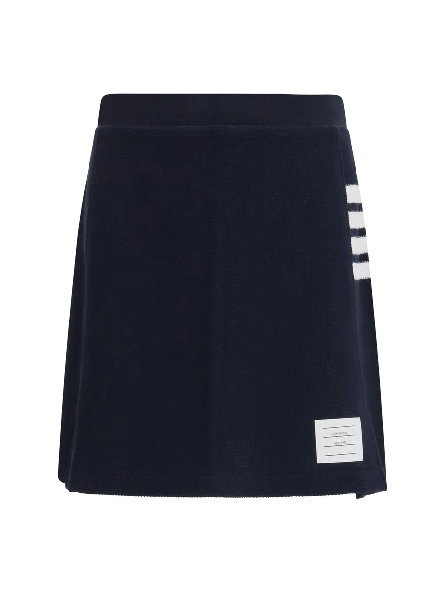 Thom Browne 100% cotton mini skirt in navy