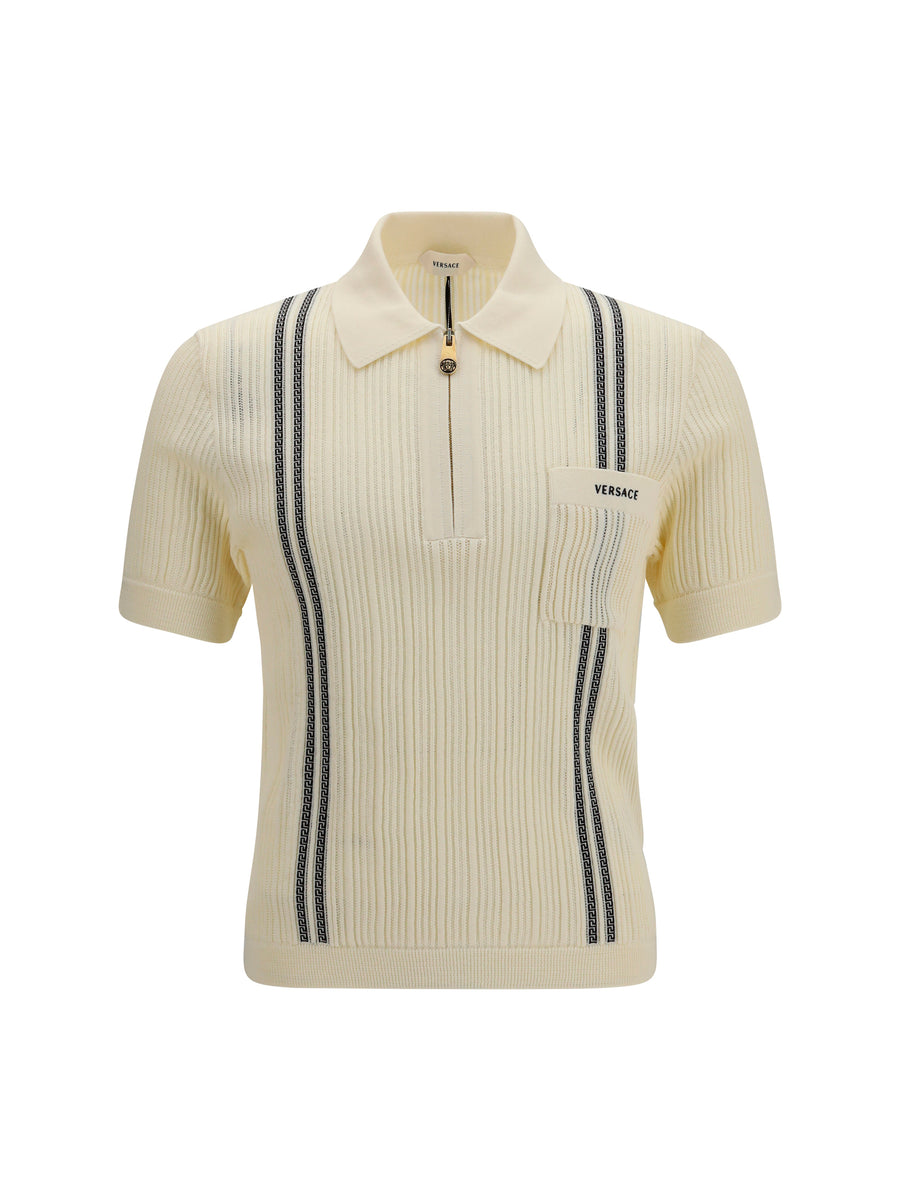 Versace 100% Cotton polo in white