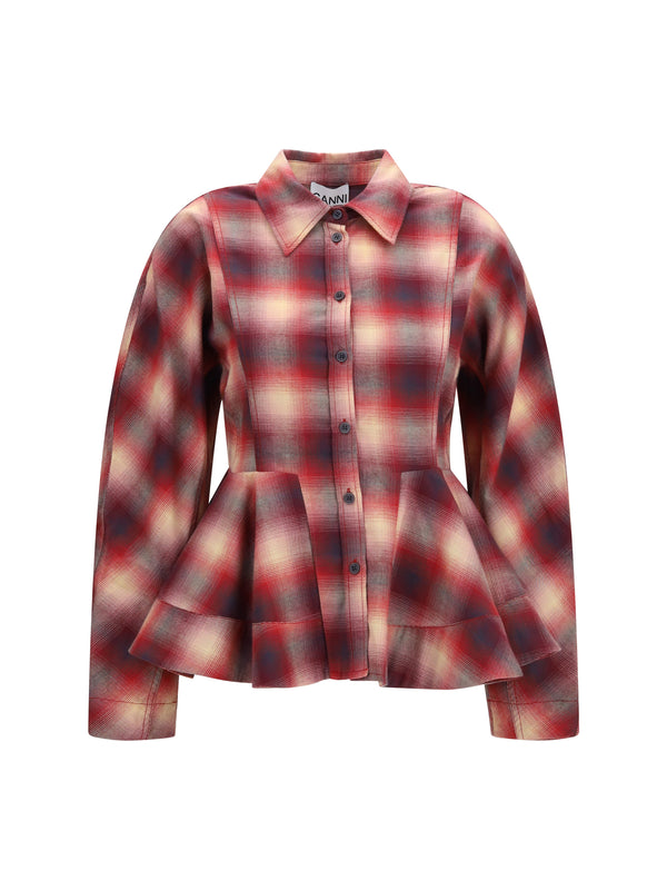 Ganni 100% Cotton shirt in red