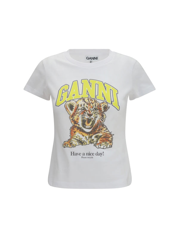 Ganni 100% Cotton t-shirt in white