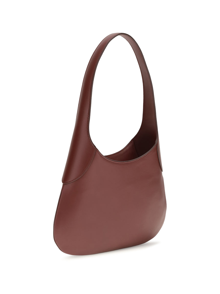 Hobo Shoulder Bag Joan Oxblood Calfskin Calf Leather Handbags