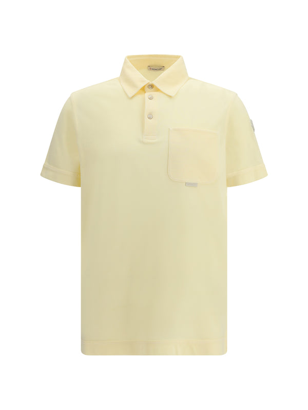 Moncler 100% Cotton polo shirt in yellow