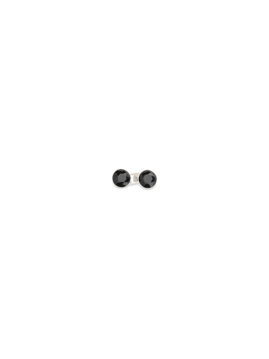 Ring With Black Stones Metal Rings