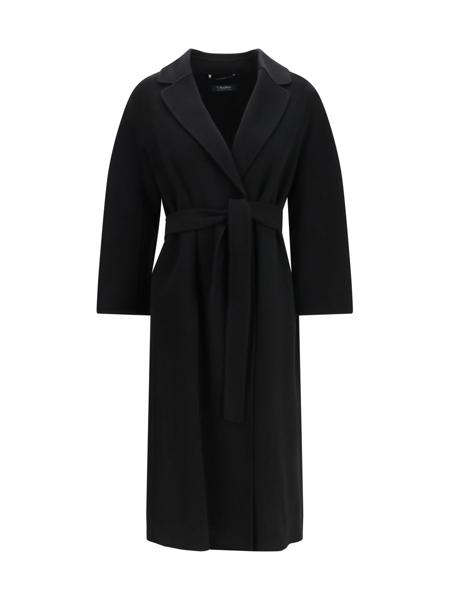 Esturia Virgin Wool Coat Black Fleece Ovis Aries