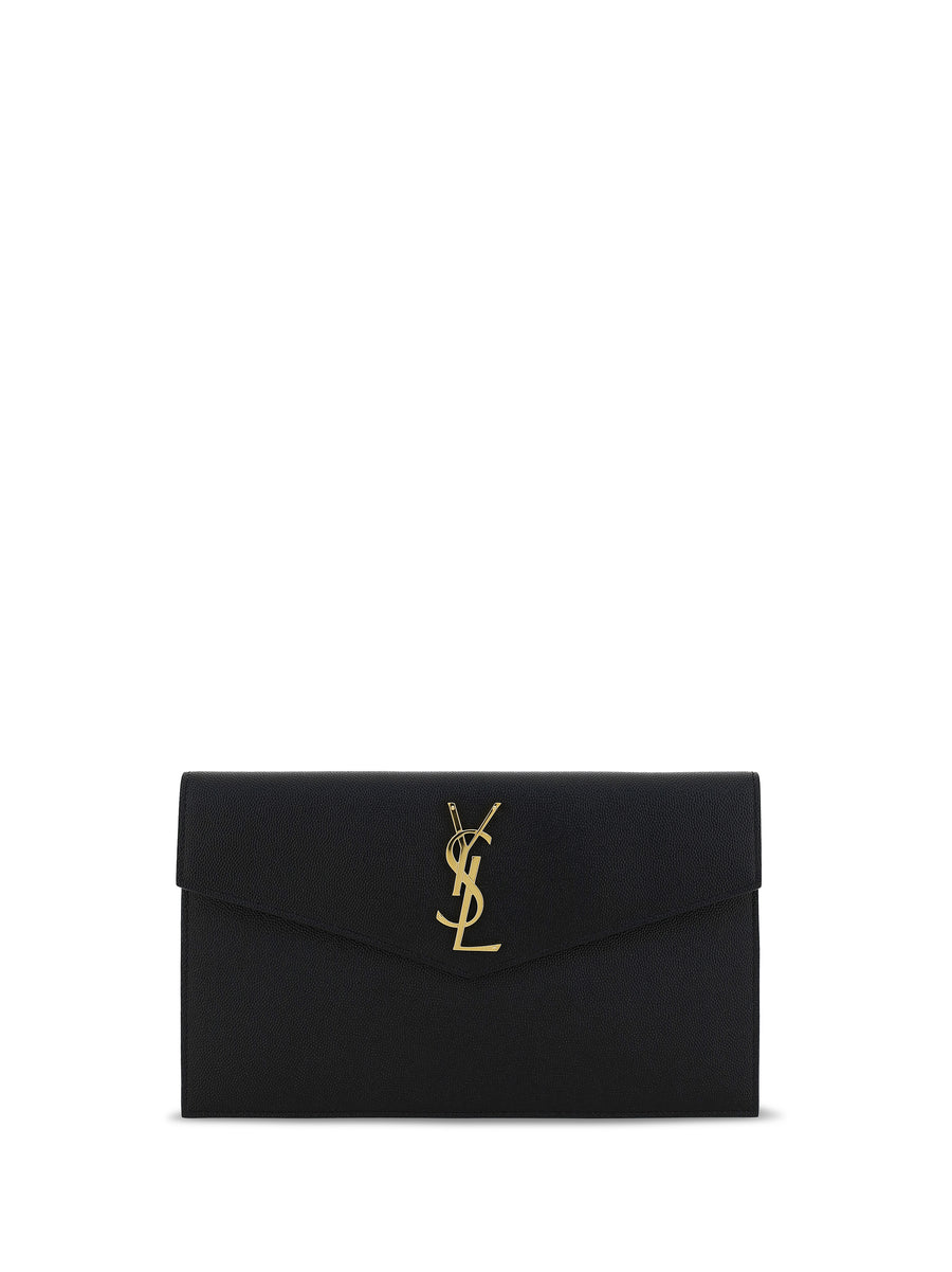 Leather Pochette Black Calf Make Up Bags