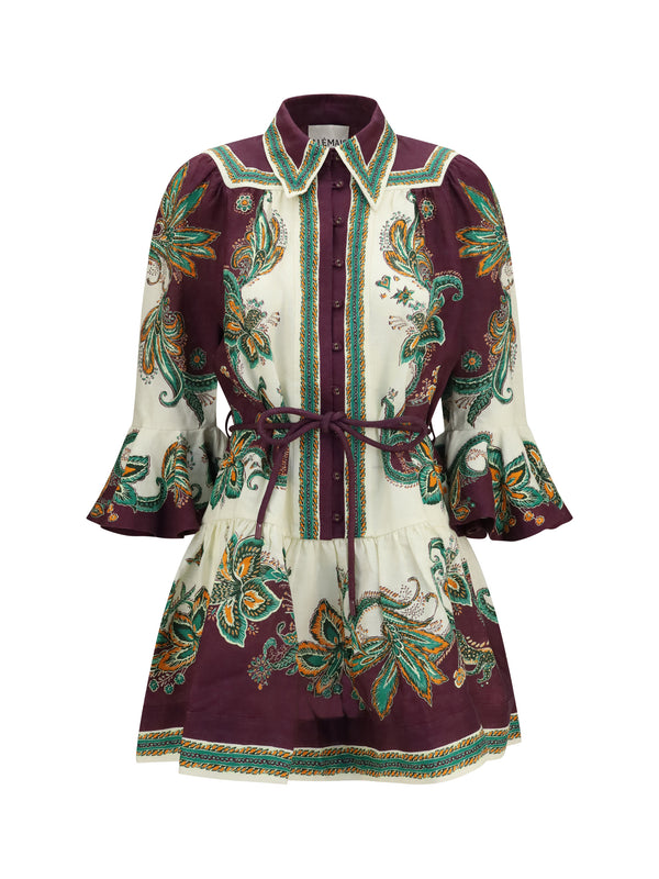Alemais 100% Linen dress in multicolor