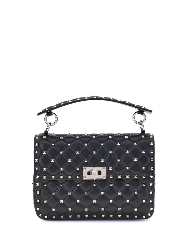 Valentino Garavani Lamb leather top handle bag in black