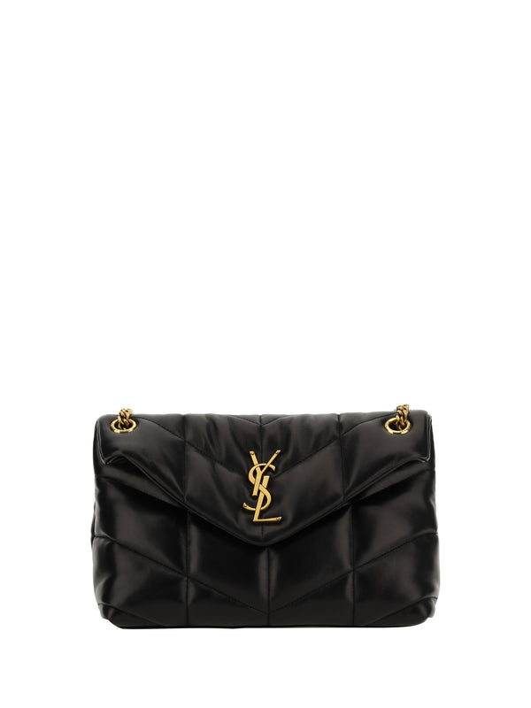 Saint Laurent 100% lambskin shoulder bag in black