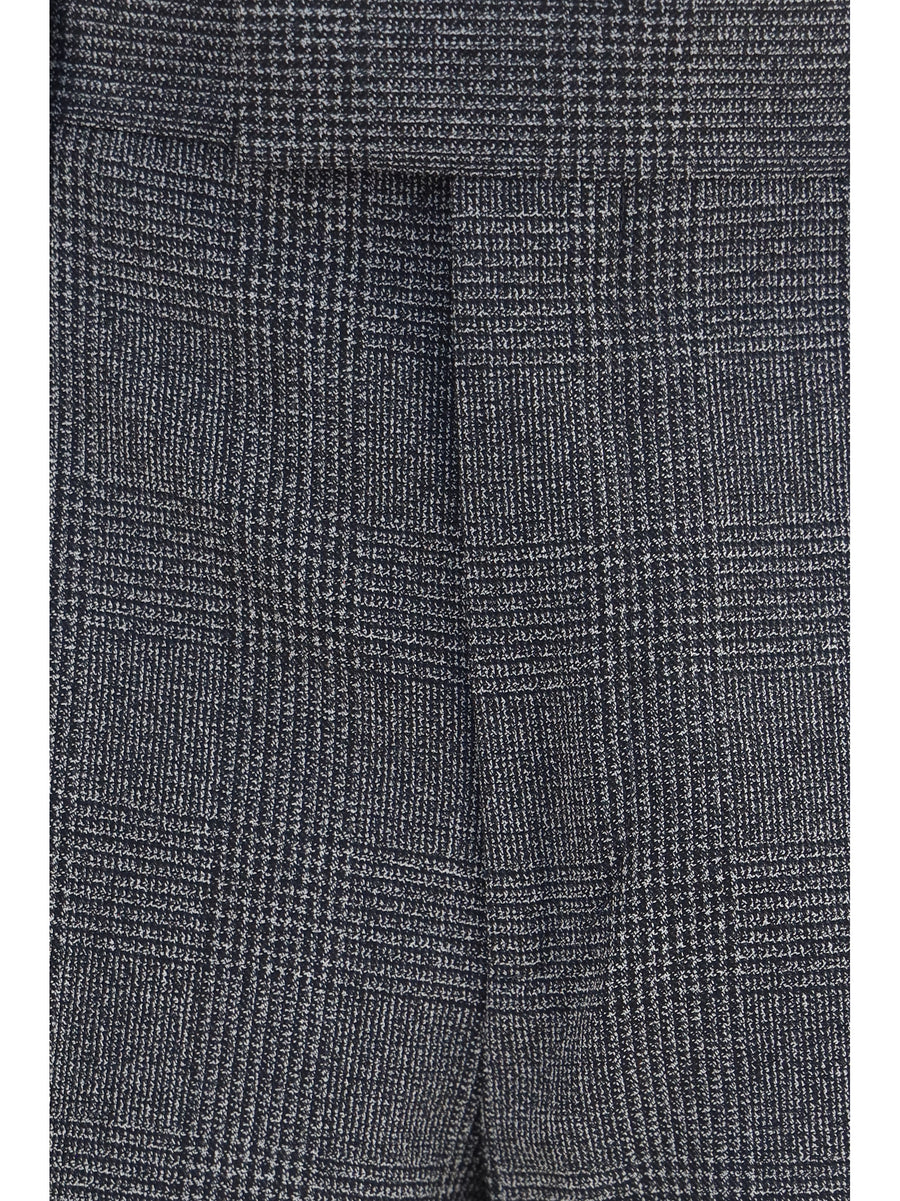 Tailored Cotton-Blend Pants Grey Polyester Trousers