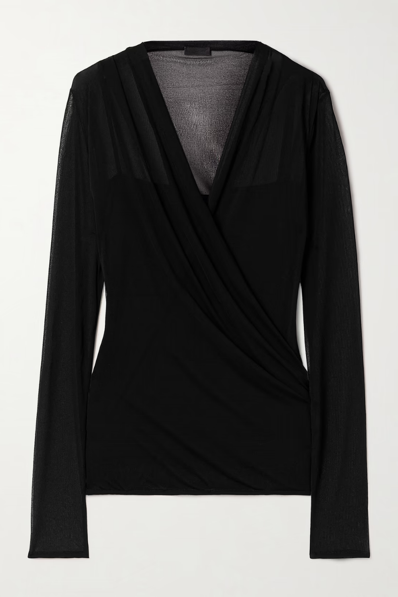 Givenchy Drapped V Top_black Black Clothing