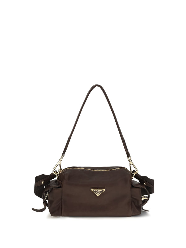 Prada 100% nappa leather shoulder bag in brown