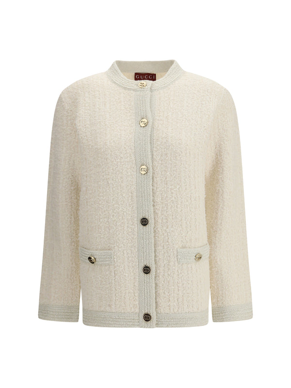 Gucci 51% Wool; 28% Polyamide; 20% Cotton; 1% Elastane cardigan in ivory