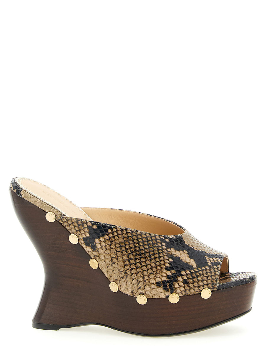 Magda Butrym Python Print Calf Leather Mule — brown