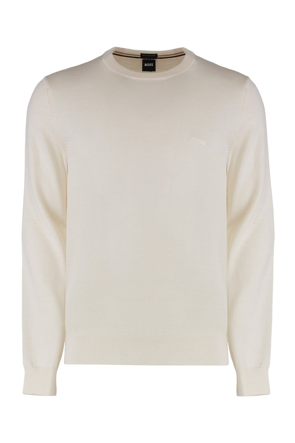 Virgin Wool Crew-Neck Sweater White Sweatshirts