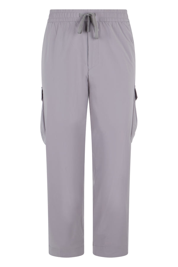 Track Pants With Elastic Waist Grey Polyamide
