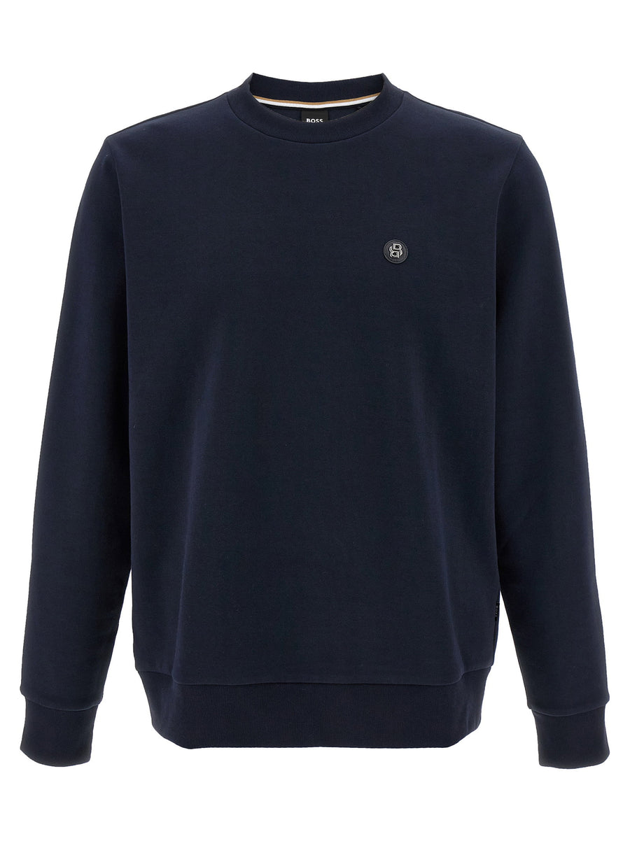 Hugo Boss Logo Embroidered Sweatshirt — Navy