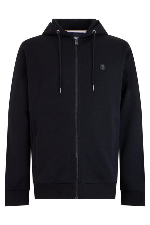 Cotton Zip-Up Hoodie Black