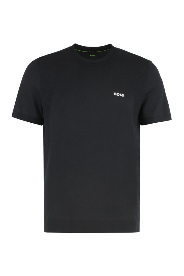Crew Neck T-Shirt Cotton Blend Black T-shirts