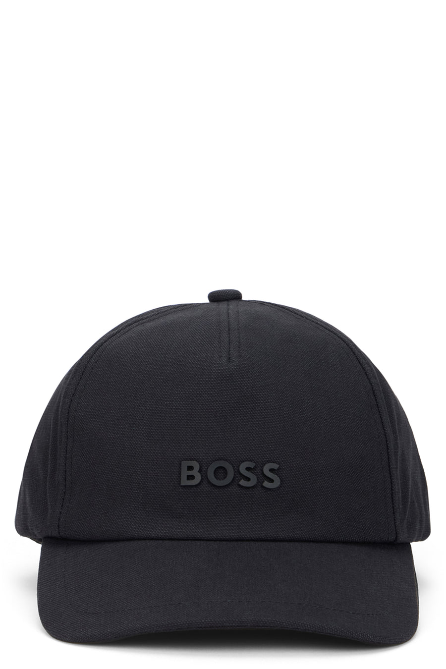 Cotton Cap With Curved Visor Black Hat