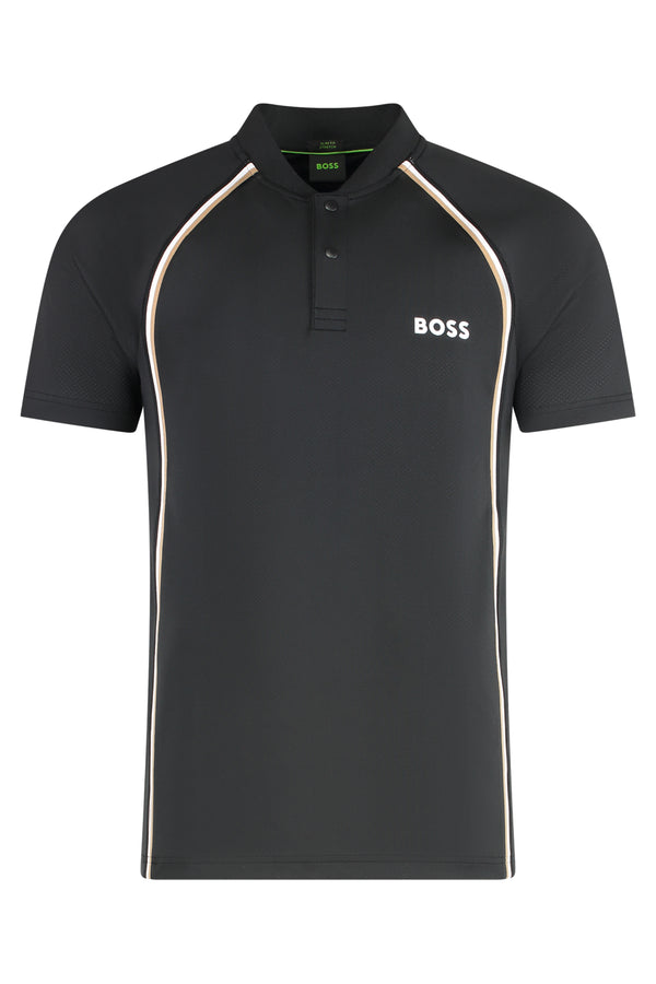 Technical Fabric Polo Shirt Black Polyester