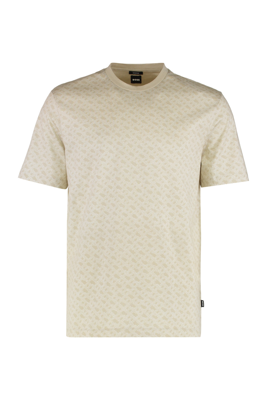Cotton Jacquard T-Shirt Beige T-shirts