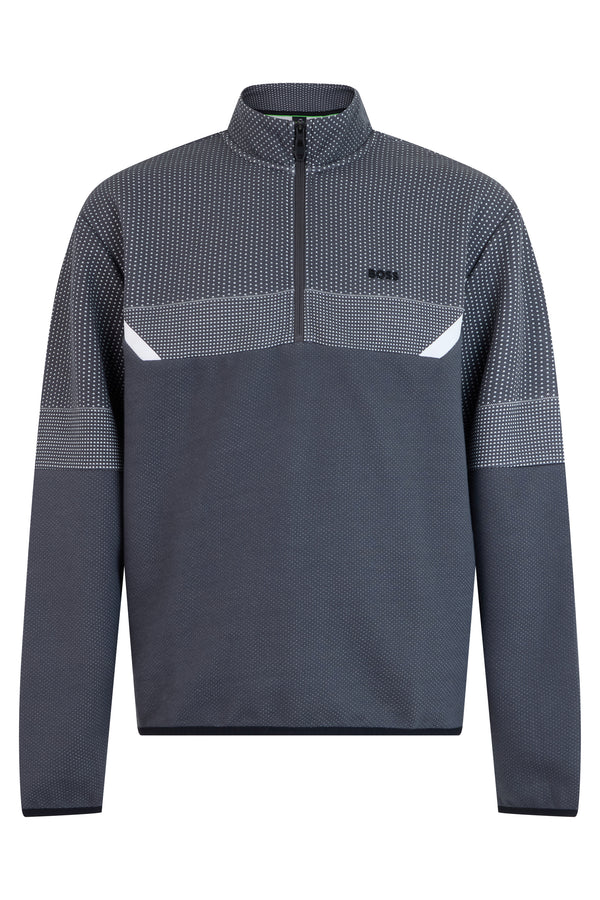 Sweatshirt With High Collar Dark Grey Polyester
