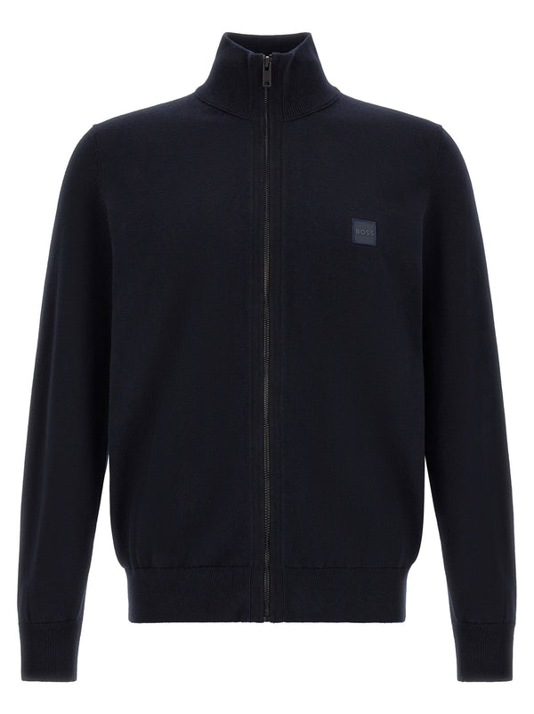Hugo Boss cotton and cashmere blend cardigan in black