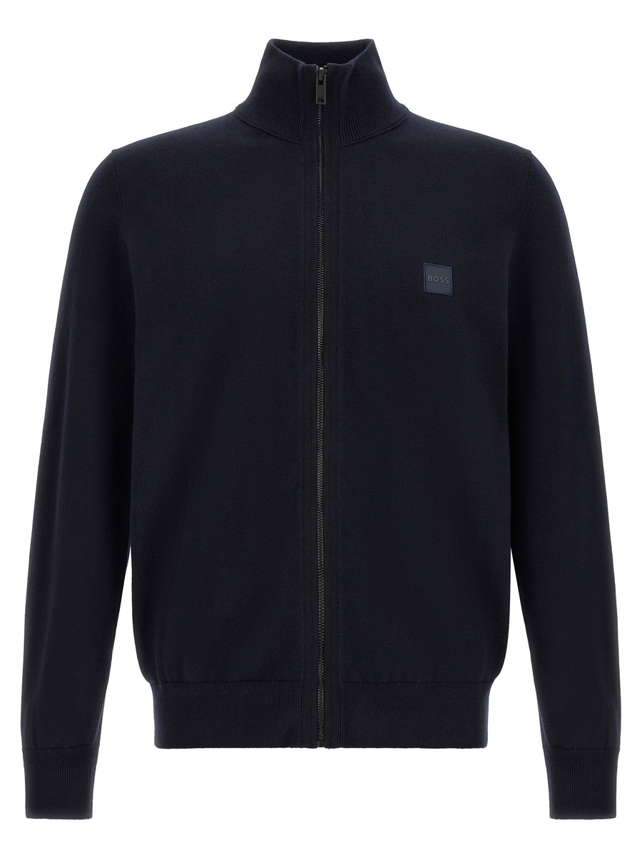 Hugo Boss Cotton-Cashmere Blend Cardigan — Black