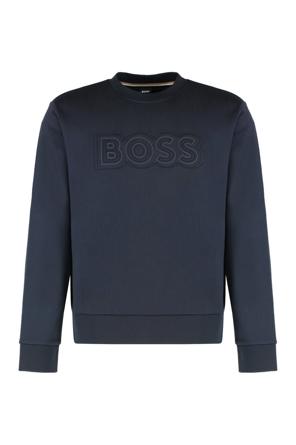 Logo Detail Cotton Sweatshirt Blue Sweatshirts