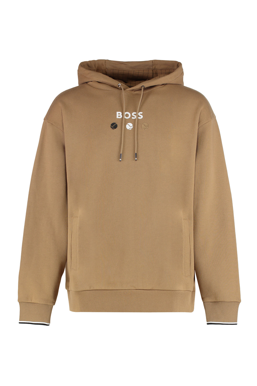 Hooded Sweatshirt Terry Cotton Beige Jumpers