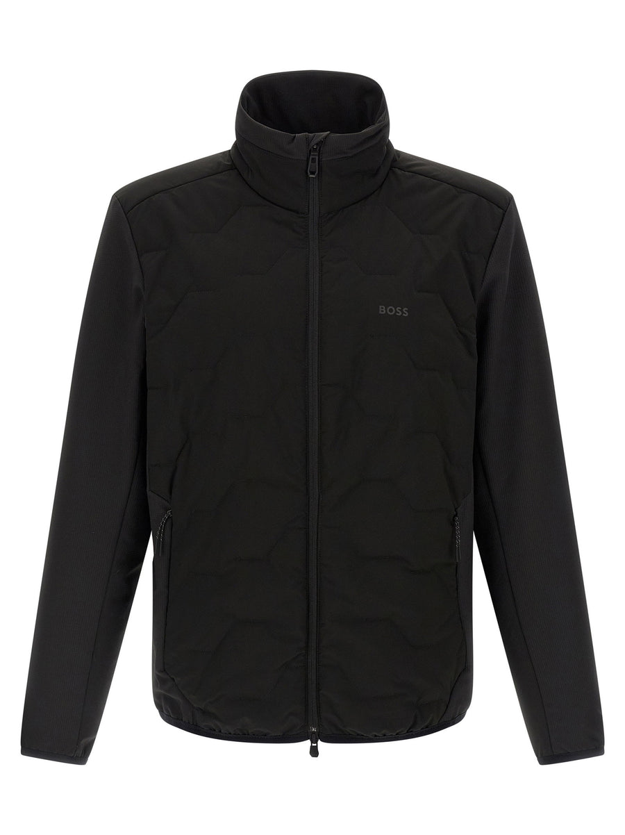 Hugo Boss Water-Repellent Hybrid Jacket — Black