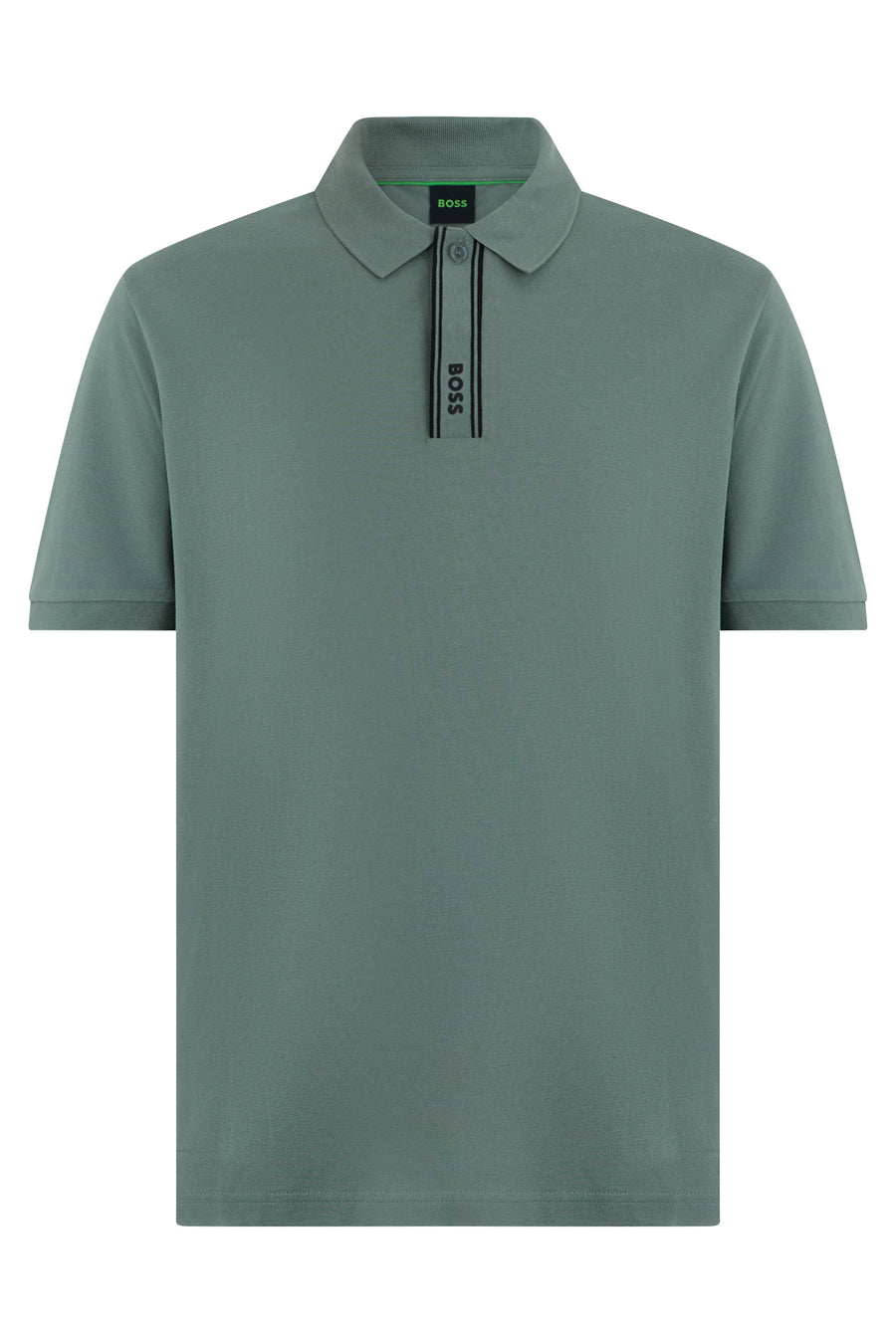 Polo Shirt Green Cotton Open