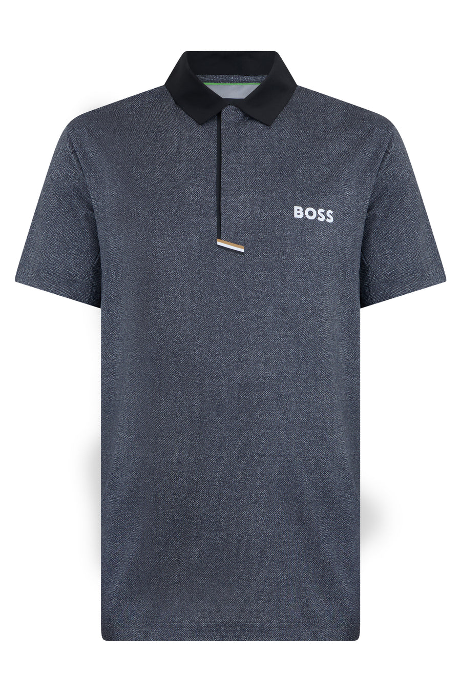 Short-Sleeved Polo Shirt Black Technical Fabric Polyester