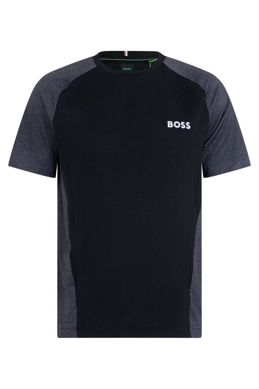 T-Shirt With Contrasting Sleeves Black Polyester T-shirts