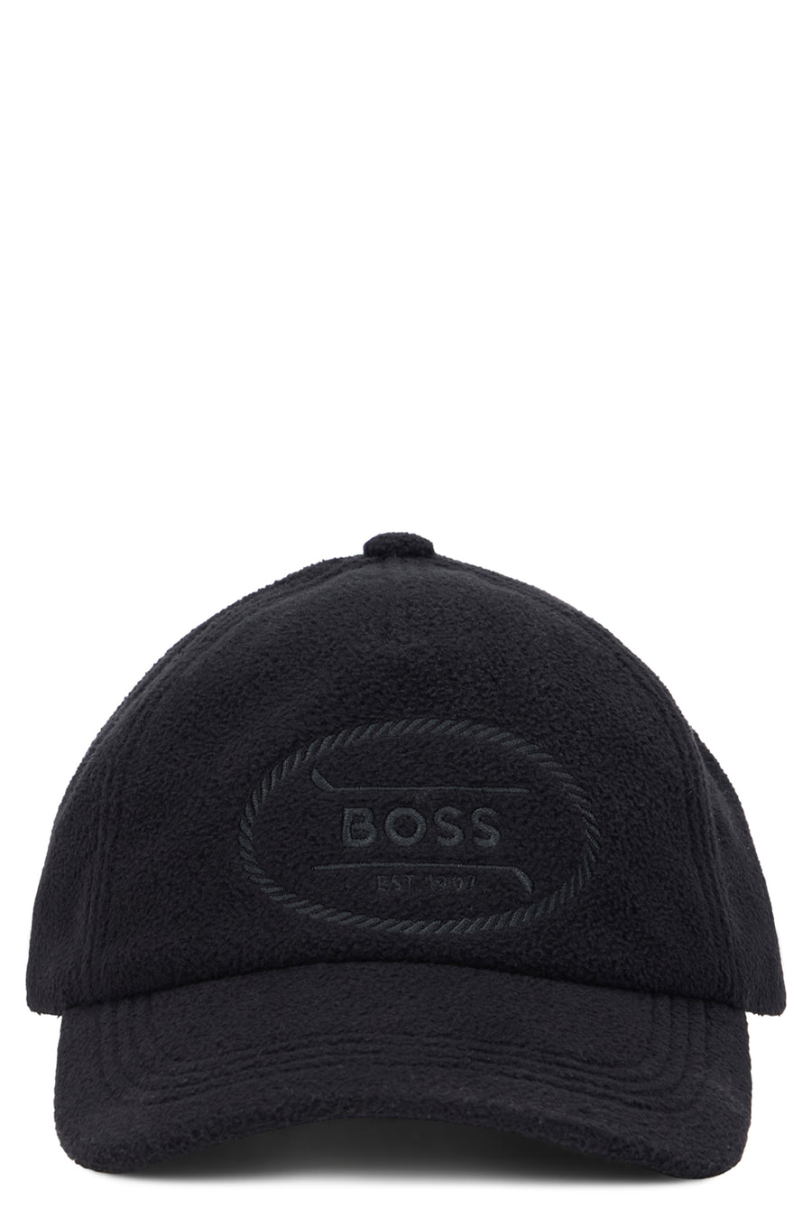 Cap With Curved Visor Black Polyester Hat