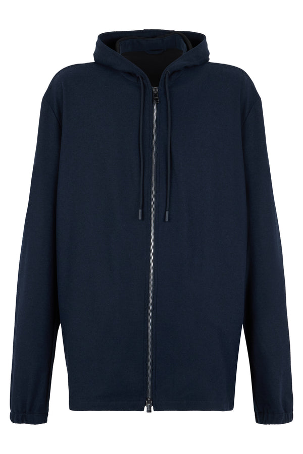 Hooded Sweatshirt Blue Polyester